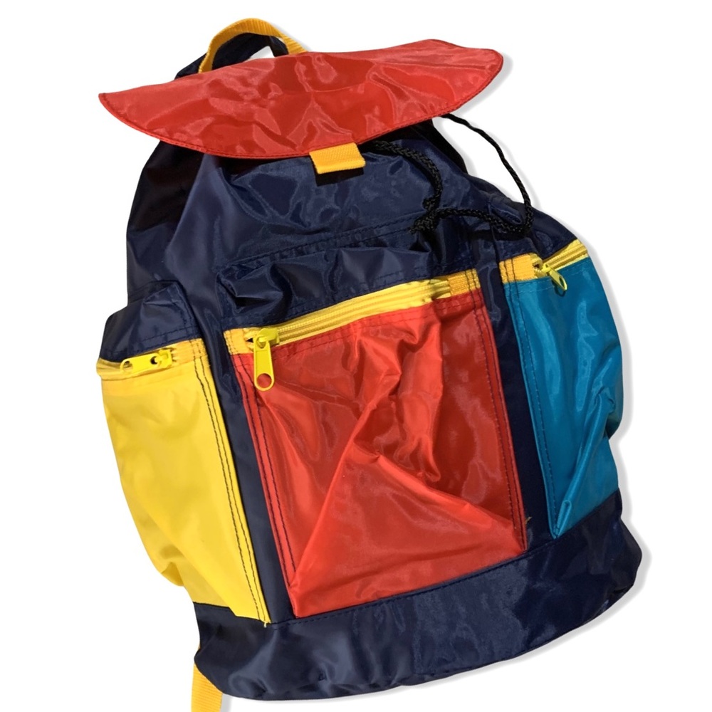 Retro Parti-colour Backpack Waterproof